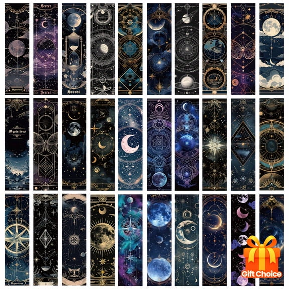 30pcs Baroque Bookmarks-Celestial & Geometric Designs, Colorful Paper Page Markers for Reading, Note-Taking, and Creative Projects-Ideal Student Gift, Notebooks, and Journals, Notebooks for School