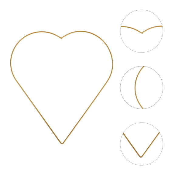 OUNONA Golden Heart Shaped Metal Wreath Frame for DIY Floral Arrangements Valentines Day Home Decor