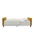 DHP Pin Tufted Transitional Futon, Mustard Yellow Velvet