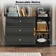 thumbnail image 5 of ChVans 79 Inch Glass Door Bookcase with Storage: 3 Shelves, 3 Drawers, 1 Cabinet – Perfect for Home Office & Living Room., 5 of 9
