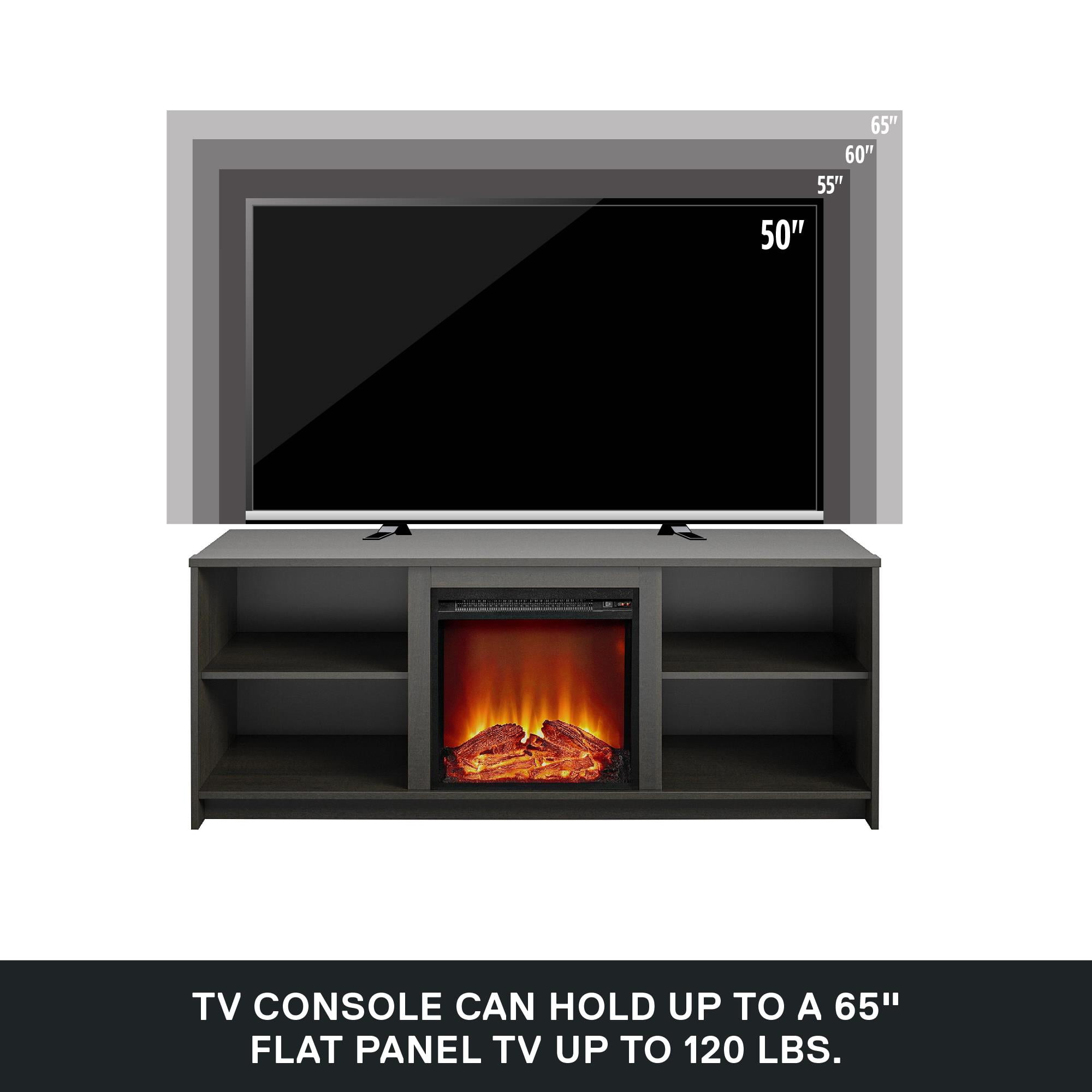 Mainstays Fireplace TV Stand for TVs up to 65", Espresso