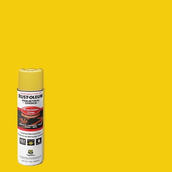 1 PK Rust-Oleum Precision Line Marking Paint, Inverted, High Visibility Yellow, 20 oz