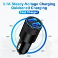 thumbnail image 5 of Car Charger,2Pack FiveBox 3.4A Dual Port Fast USB Car Charger Adapter Cigarette Lighter Fast Charging Power Block Plug for iPhone 14 12,Samsung(Black), 5 of 7