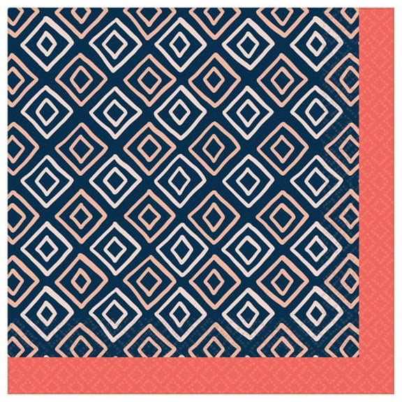 Pantone Living Coral Theme Party Luncheon Napkins DIAMOND