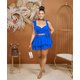 thumbnail image 3 of Conjuntos de minifalda en forma de A con volantes en cascada para mujer, conjuntos de 2 piezas, ropa de club, top corto con cordones y faldas a juego, 2023, 3 of 5
