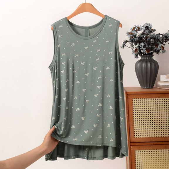 Qulqfy Womens Tank Tops Cotton Plus Size Scoop Neck Casual Army Green Sleeveless Flowy Tunic Loose Fit Summer Tops 2XL