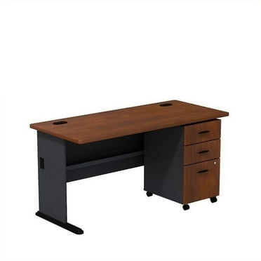 Scranton & Co 60" Desk and File Cabinet in Hansen Cherry