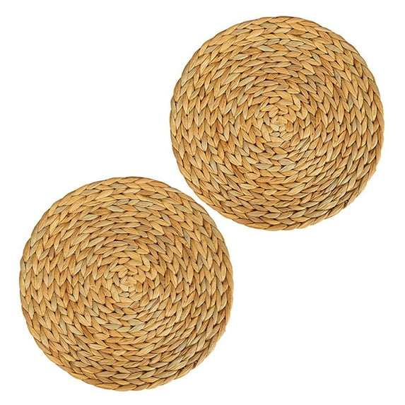 Magazine Round Placemats Woven Table Mats 2Pcs Heat-Resistant Non-Slip Handmade Mat For Dining Table