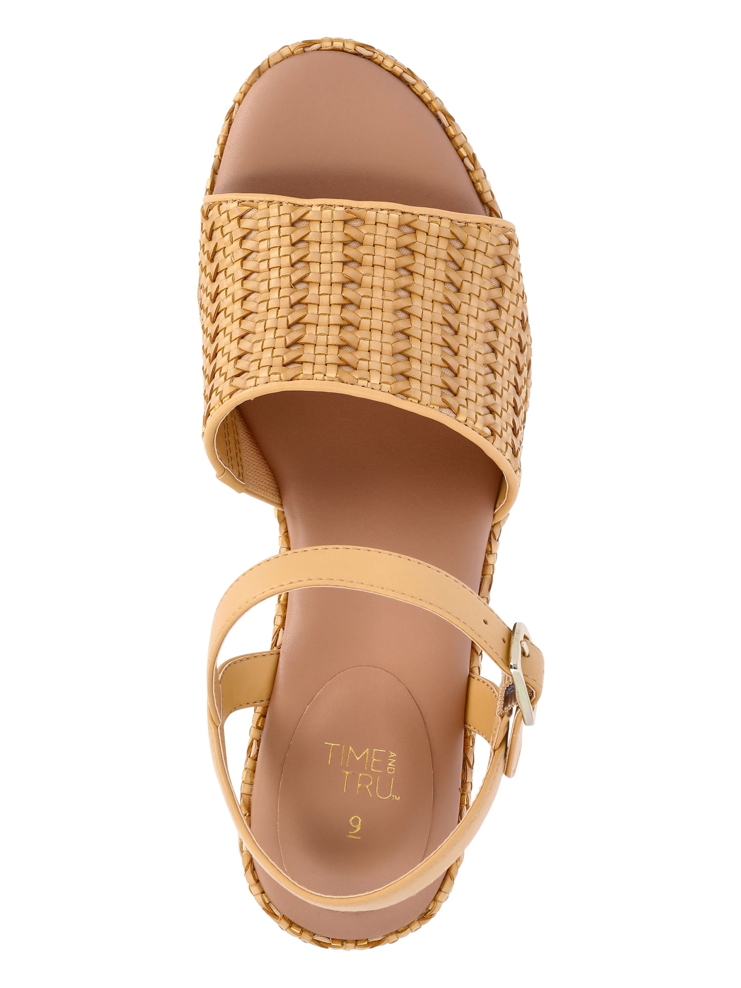 Time and Tru Women's Woven Wedge Heel Sandals