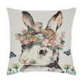 thumbnail image 2 of VHC Brands Easter Garden Bunny Farmhouse Throw Pillow, Grey Pink Creme, 18x18, 2 of 3