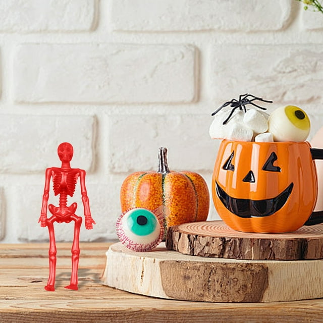 Dvkptbk Human Skeleton Elastic and Stretchable Soft Rubber Skeleton Figurine Halloween Decoration Toy Home Decoration