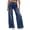 Blue, variant on High Waist Women Stretchy Wide Leg Jeans Casual Pull on Denim Pants