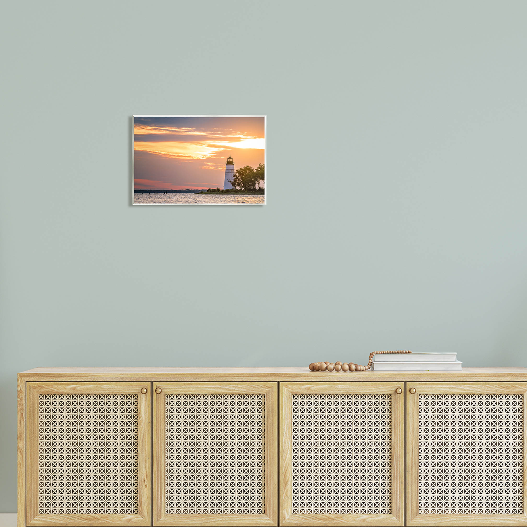 Nautical Lighthouse Sunset Horizon Coastal Photograph Unframed Art Print Wall Art