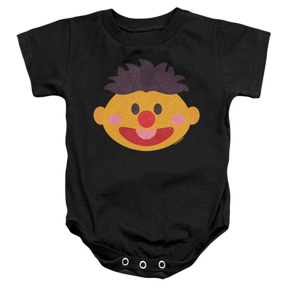 Sesame Street Ernie Kawaii Face Unisex Infant Snap Suit for Baby, Black, Medium