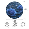 thumbnail image 3 of 15.4" Round Placemat Set of 6 Polyester Fabric Place Mats Non-Slip Dining Kitchen Table Mats for Kitchen Party Decor Blue Rose Pattern, 3 of 5
