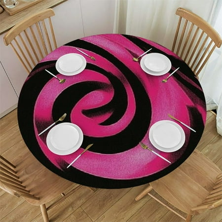

Ullo0ord Abstract Rose Fitted Round Table Cloth Waterproof Stain Resistant Elastic Stretch Tablecloth Wipe Clean Table Cover for Indoor Use 42 -46