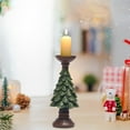 thumbnail image 2 of Uutvery Christmas Tree Candle Holder,Hand Crafted Resin Pillar Candle Holders Pine Tree Candlestick,Vintage Taper Tea Light Christmas Home Decorative for Home Mantel Fireplace,Gold/Green, 2 of 6