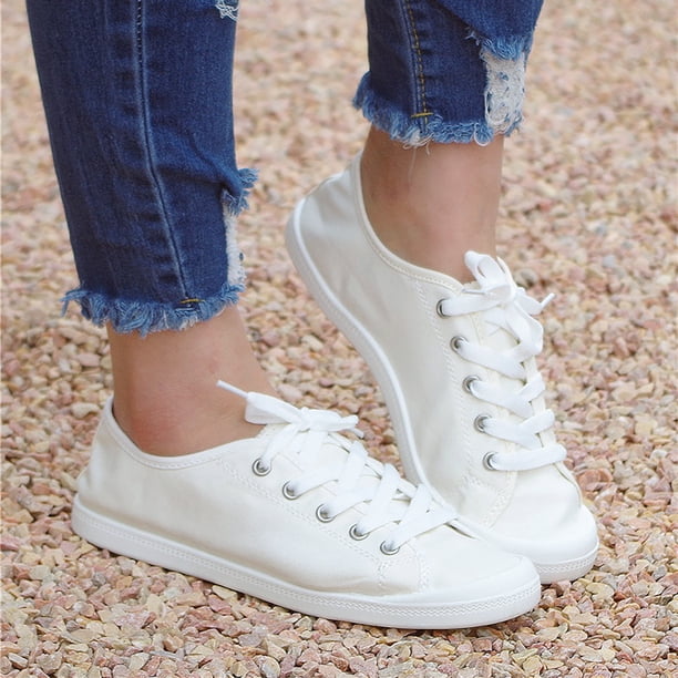 Zapatos de lona de corte bajo Zapatos planos casuales para estudiantes de la versión coreana perezosa de un pie Wmkox8yii FOPL611