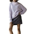 thumbnail image 1 of Liacowi Women Juniors Knitted Turtleneck Sweater Long Sleeve Pullover Retro Jumpers Tops Fall Loose Knitwear for Teen, 1 of 8