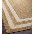 thumbnail image 2 of BhAvYa International Jute and White Cotton Double Patti Reversible Hand Woven Decorative Rug/Durry/Carpet for Kitchen/Home (3x5 feet), 2 of 4