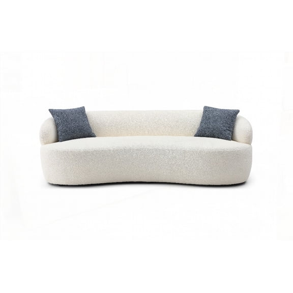 The 3-Seat Cloud Couch Boucle Sofa - Mid Century Modern for Living, Bedroom & Office (Beige)