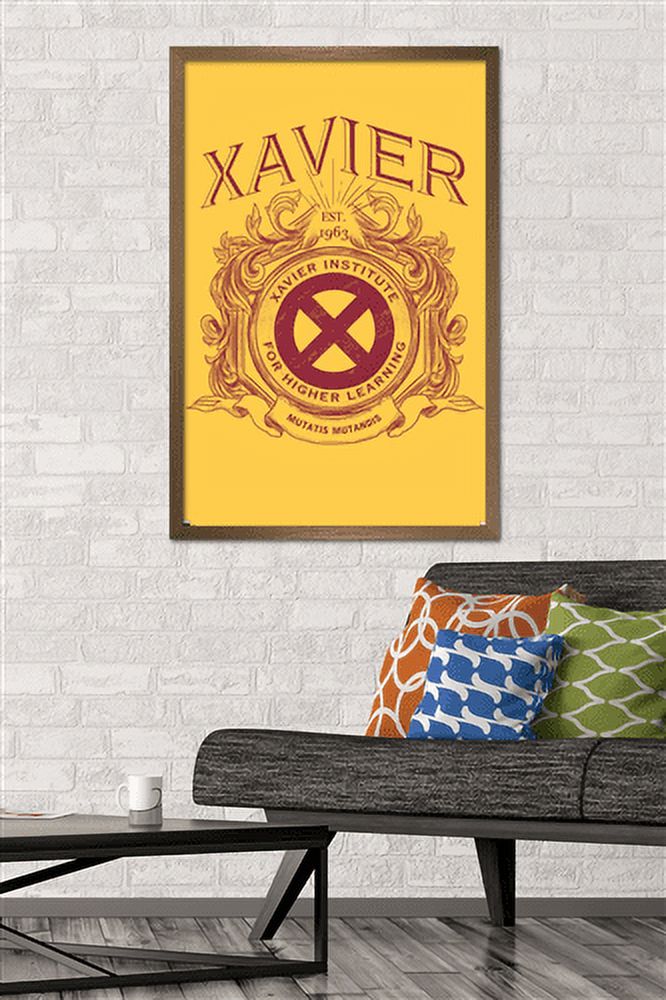 Marvel Comics - The X-Men - XaVier Institute Crest Wall Poster, 22.375" x 34", Framed