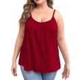 thumbnail image 3 of Plus Size Tank Tops for Women Loose Spaghetti Strap Tunic Blouses Red L, 3 of 7