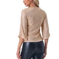 thumbnail image 3 of INSPIRE CHIC Sequin Top for Women's 3/4 Sleeve V Neck Sparkly Party Disco Outfit Blouse Top, 3 of 5