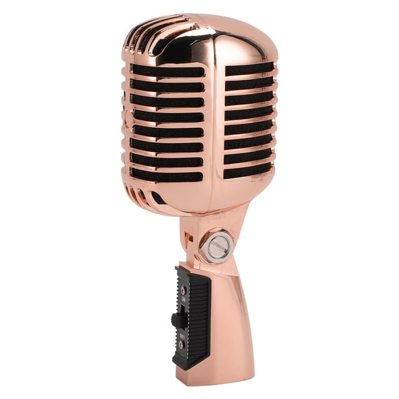 Vintage Dynamic Microphone, Classic Retro Style Microphone, Cardioid Directional Zinc Alloy Self Tensioning Rotating Rack Retro Dynamic Vocal Microphone for KTV Party