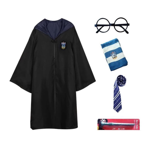 Toga Mágica De La Academia Juego de 6 piezas Academy Magic Robe Black Potter Cosplay Ropa de Halloween para adultos (115) Likrtyny libre de BPA
