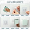 thumbnail image 6 of Unique Bargains Wall Mount Toothbrush Holder Stand for Bathroom Green 4.65"x2.48"x4.25" Self Adhesive Tooth Brush Holder, 6 of 7
