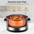 thumbnail image 6 of FOHERE 6 Qt Slow Cooker, Dishwasher Safe Ceramic Pot & Tempered Glass Lid, Adjustable Temperature & Cooking Times, 6 of 6