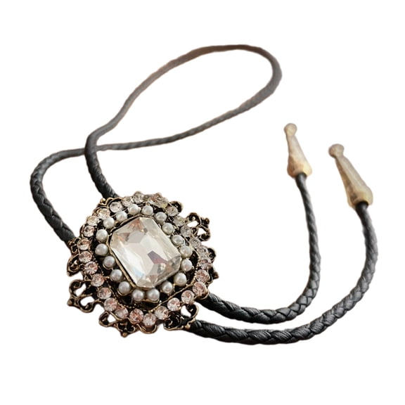Delicate Diamond Bolo Tie for Girl Formal Gathering Carnivals Party Teen Man Shirt Sweater Costume Gentleman Necktie