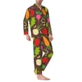 thumbnail image 2 of Balery Cartoon Vegetables Pijama para Hombre de Dos Piezas con Manga Larga, Conjunto de Dormir y Descanso Suave con Bolsillos-X-Large, 2 of 7