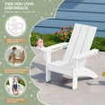 thumbnail image 6 of WestinTrends Ashore Kids Outdoor HDPE Plastic Modern Adirondack Patio Chairs with Cup Holders (Set of 2), White, 6 of 14