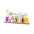 thumbnail image 4 of Feliz Pascua ornamento alfabeto artesanía estatuilla estatua fiesta suministros decoración de madera para escritorio de vacaciones decoración PASCUA DE RESURRECCIÓN Sunnimix Artesanía de Pascua, 4 of 8