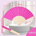 thumbnail image 2 of Ventiladores de mano plegables de papel JOHOUSE rosa oscuro (20 cm), 12 unidades, 2 of 6
