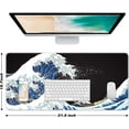 thumbnail image 2 of Extended Large Mouse Pad, XXL Gaming Mousepad 31.5 x 15.7 Inch, Big Computer Keyboard Desk Pad, Waterproof Mouse Mat with Stitched Edges and Non-Slip Base for Office Gaming, Sea Waves, 2 of 5