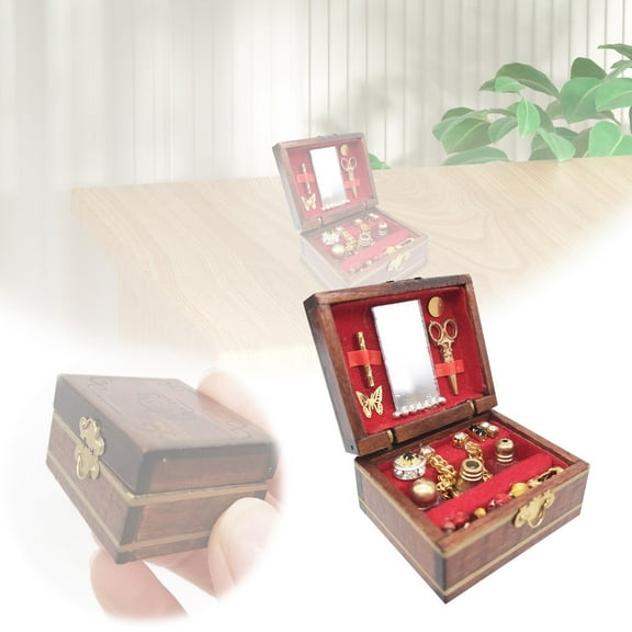 1:12 Scale Mini Dollhouse Furniture Set with Jewelry Storage - Ideal for Micro Scenes
