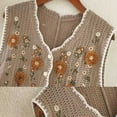 thumbnail image 6 of Generic Women's Floral Crochet Vest Hollow Out Open Front Vintage Boho Lace Button Front V Neck Sleeveless Knit Sweater, 6 of 6