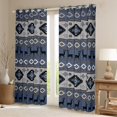 thumbnail image 2 of Homewish Retro Rustic Aztec Black Out Curtains,Safari Deer Elk Curtains Pack of 2 (42x63 Each),Gray Blue Boho Bedroom Curtains For Men Women,Breathable Home Decor, 2 of 6