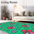 thumbnail image 2 of ODIKA 4'x6' Machine Washable Non-Slip Area Rug, Abstract Paw Print Mosaic Handicraft for Beginner Stitching High Traffic Rug, Green, 746105, 2 of 7