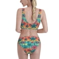thumbnail image 3 of Picia Hawaii Palms Women's High Waisted Bikini Scoop Neck Swimsuit Two Pieces Bathing Suit-Small, 3 of 8
