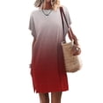 thumbnail image 2 of Tiqkatyck Spring Dresses for Women 2024, Womens Summer Short Sleeve T Shirt Dress Casual Loose Slit Beach Mini , Summer Dresses for Women 2024 Red, 2 of 4