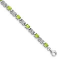 thumbnail image 4 of 925 Sterling Silver Rhodium-plated Peridot Bracelet, 4 of 5