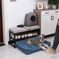 thumbnail image 5 of Waterproof Dog Bed for Small Dogs Non-Slip Plush Bolster Mat Indoor Outdoor Pet Bed for Cats and Puppies up to 25 lbs, 27.5"x19.5" Gray, 5 of 5