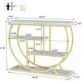 thumbnail image 2 of Garvee 39inch Narrow Console Tables for Entryway,Industrial Sofa Table with 4-Tier Storage Shelves for Living Room, Hallway, Foyer,Gold, 2 of 7