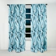 thumbnail image 4 of Designart "Zebra Rhythms In Blue" Abstract Blackout Curtain Panels, 4 of 4