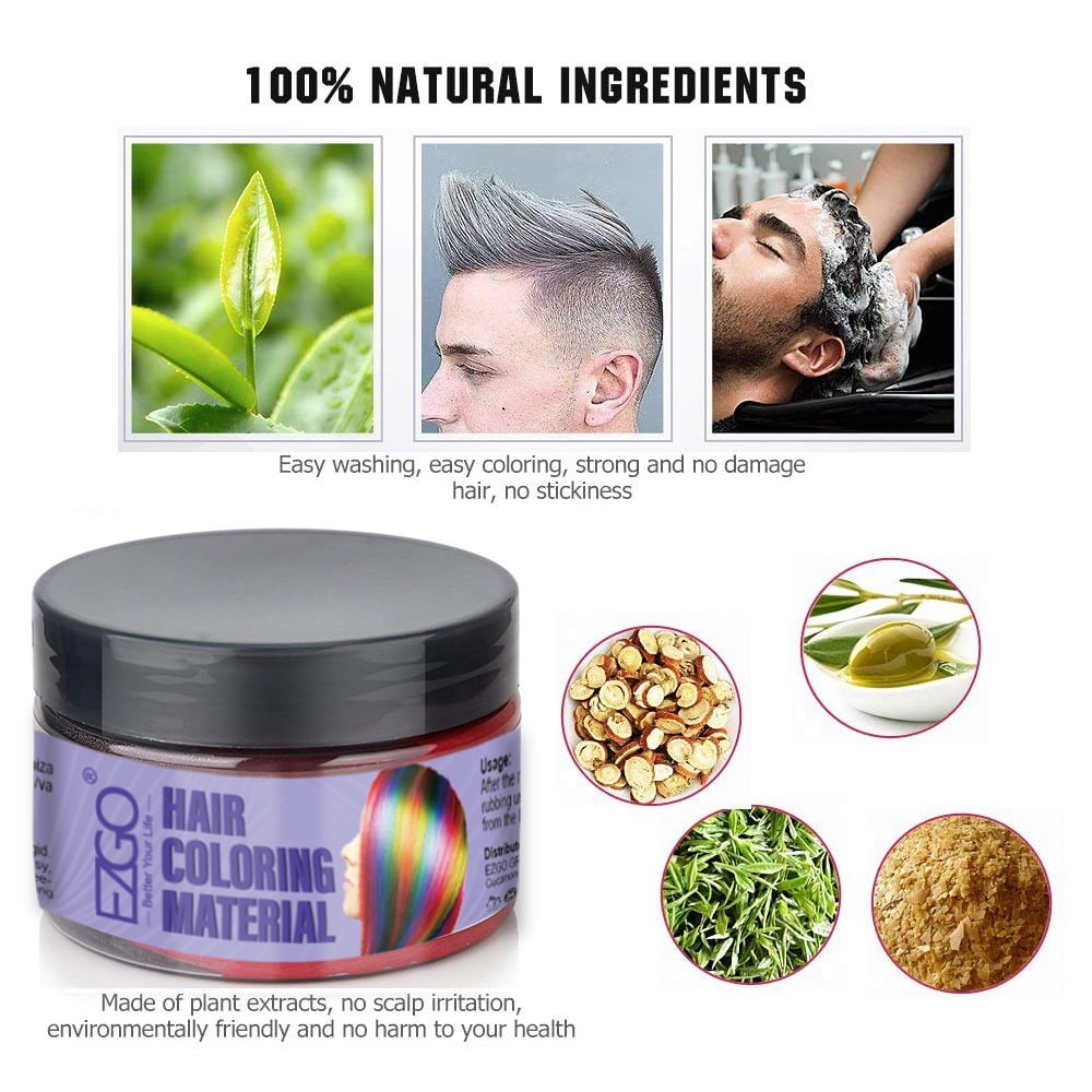 Hair Wax Temporary Hair Coloring Styling Cream Mud Dye Red For