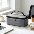 thumbnail image 5 of Large Insulated Lunch Bag Cooler Tote with Zipper Closure for Adults, Soft Lunch Box Cooler Bag with Top Handle for Men and Women, Portable Durable Lunch Tote Bag for Work Travel Office, 5 of 7